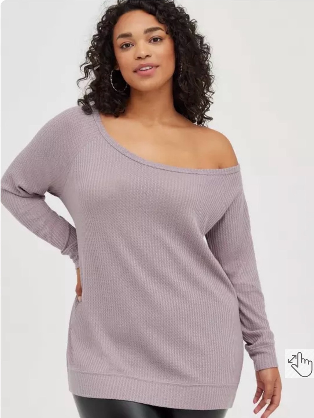 Torrid Off-Shoulder Waffle Knit Top Sweater sweatshirt - size 1 (14/16)